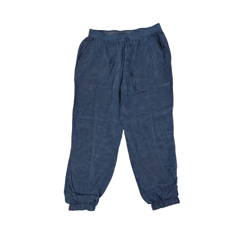 Johnny Was Pete & Greta Navy Blue Cropped Cargo Jogger Pants SMALL Vegan Silk